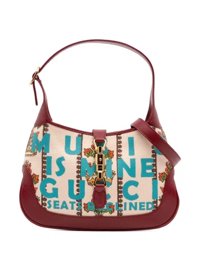 Pre-owned Gucci 2016-2025 Small Canvas 100 Centennial Music Jackie 1961 Crossbody Bag In Brown