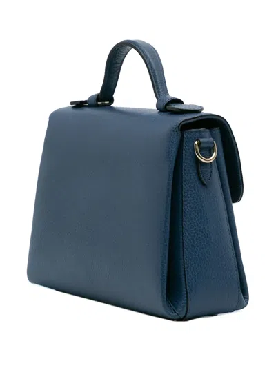 Pre-owned Gucci 2016-2025 Small Dollar Calf Interlocking G Satchel In Blue