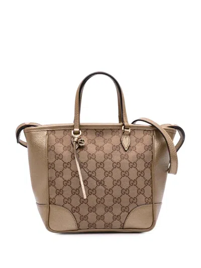 Pre-owned Gucci 2016-2025 Small Gg Canvas Bree Satchel In Brown