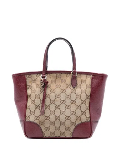 Pre-owned Gucci 2016-2025 Small Gg Canvas Bree Satchel In Brown