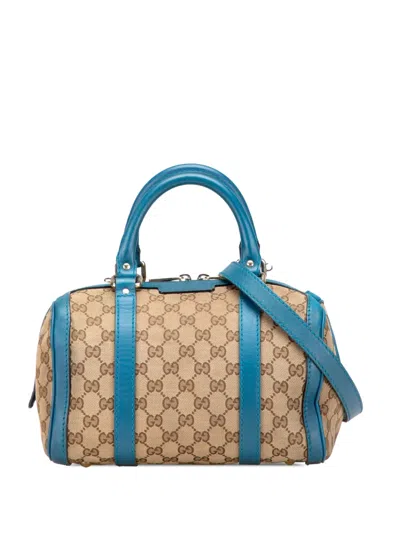 Pre-owned Gucci 2016-2025 Small Gg Canvas Joy Boston Bag Satchel In Brown