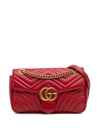 Pre-owned Gucci 2016-2025 Small Gg Marmont Leather Matelasse Flap Crossbody Bag