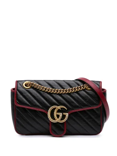 Pre-owned Gucci 2016-2025 Small Gg Marmont Matelasse Leather Torchon Flap Crossbody Bag