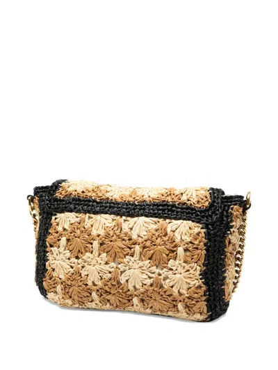 Pre-owned Gucci 2016-2025 Small Gg Marmont Raffia Crossbody Bag In Brown