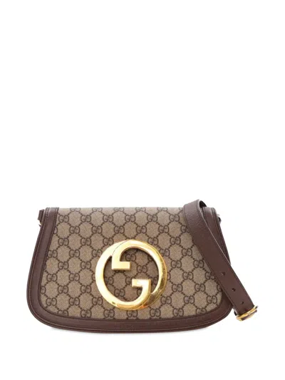 Pre-owned Gucci 2016-2025 Small Gg Supreme Blondie Chain Satchel