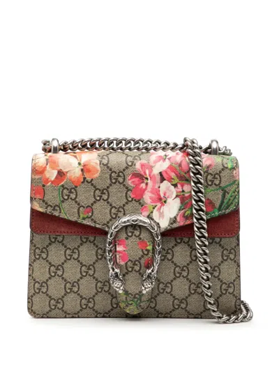 Pre-owned Gucci 2016-2025 Small Gg Supreme Blooms Dionysus Crossbody Bag In Brown