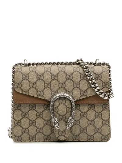 Pre-owned Gucci 2016-2025 Small Gg Supreme Dionysus Crossbody Bag In Brown