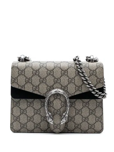 Pre-owned Gucci 2016-2025 Small Gg Supreme Dionysus Crossbody Bag In Brown