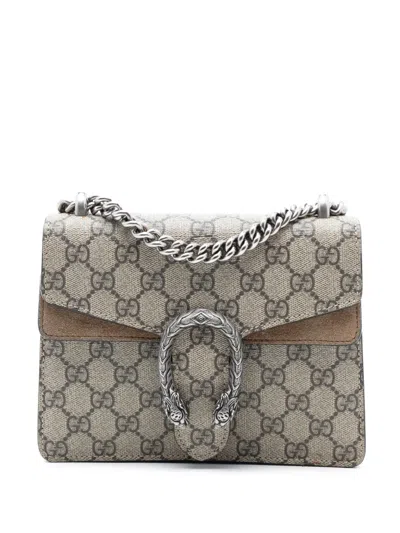Pre-owned Gucci 2016-2025 Small Gg Supreme Dionysus Crossbody Bag In Brown