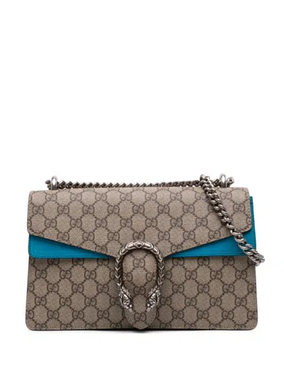 Pre-owned Gucci 2016-2025 Small Gg Supreme Dionysus Shoulder Bag In Brown