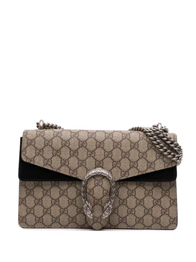 Pre-owned Gucci 2016-2025 Small Gg Supreme Dionysus Shoulder Bag In Brown