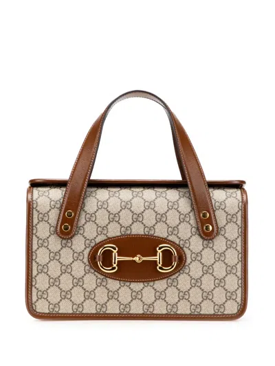 Pre-owned Gucci 2016-2025 Small Gg Supreme Horsebit 1955 Satchel Handbag