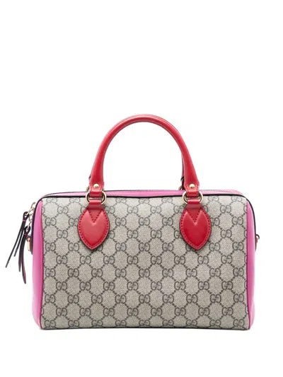 Pre-owned Gucci 2016-2025 Small Gg Supreme Satchel In Brown