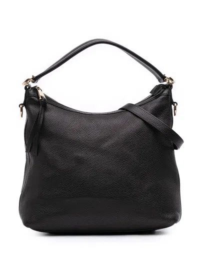 Pre-owned Gucci 2016-2025 Small Grained Calfskin Miss Gg Satchel In Black