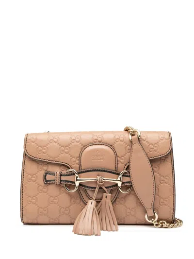 Pre-owned Gucci 2016-2025 Small Ssima Emily Crossbody Bag In Brown