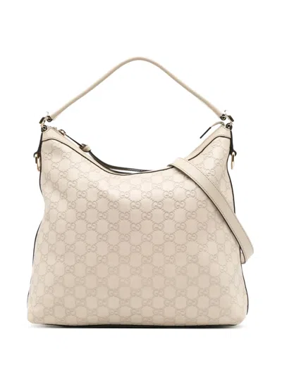 Pre-owned Gucci 2016-2025 Small Ssima Miss Gg Hobo Satchel In Brown