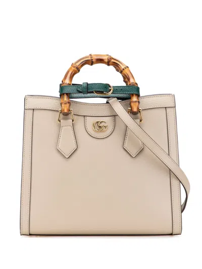 Pre-owned Gucci 2016-2025 Small Leather Bamboo Diana Satchel