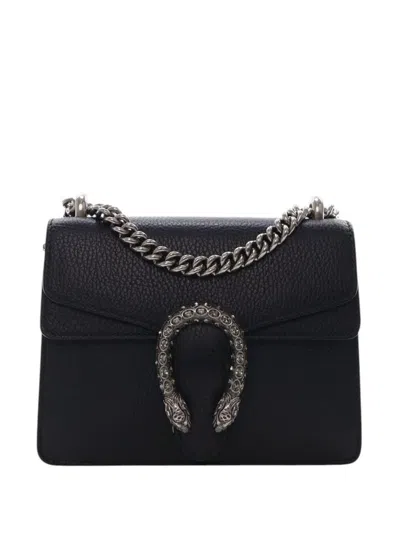 Pre-owned Gucci 2016-2025 Small Leather Dionysus Crossbody Bag In Black