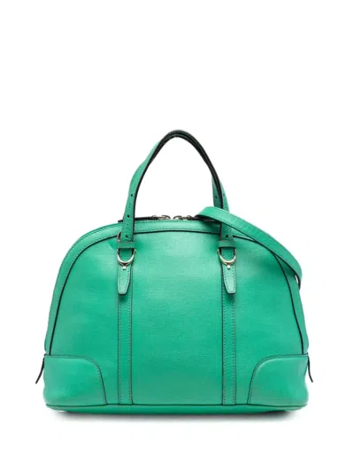 Pre-owned Gucci 2016-2025 Small Leather Nice Dome Satchel In Green