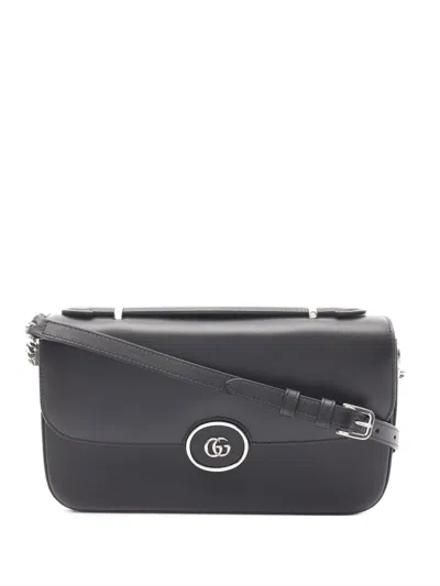 Pre-owned Gucci 2016-2025 Small Leather Petite Gg Satchel In Black