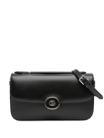 Pre-owned Gucci 2016-2025 Small Leather Petite Gg Satchel In Black