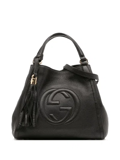 Pre-owned Gucci 2016-2025 Small Leather Soho Satchel In Black
