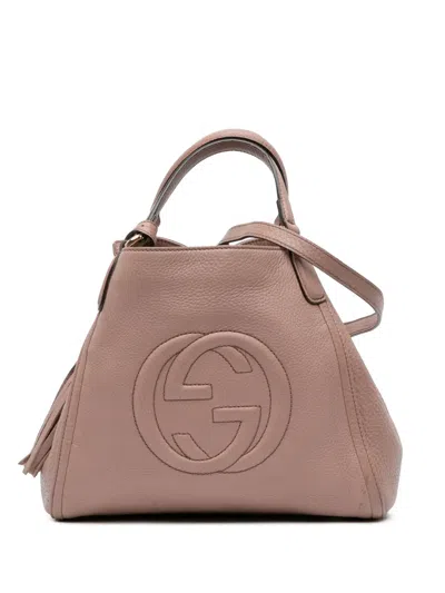 Pre-owned Gucci 2016-2025 Small Leather Soho Satchel In Pink