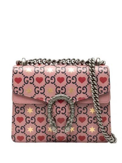 Pre-owned Gucci 2016-2025 Small Leather Valentines Day Dionysus Crossbody Bag In Pink