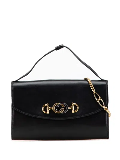 Pre-owned Gucci 2016-2025 Small Leather Zumi Satchel In Black