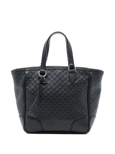 Pre-owned Gucci 2016-2025 Small Microssima Bree Satchel In Black