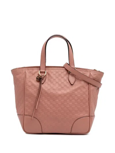 Pre-owned Gucci 2016-2025 Small Microssima Bree Satchel In Pink