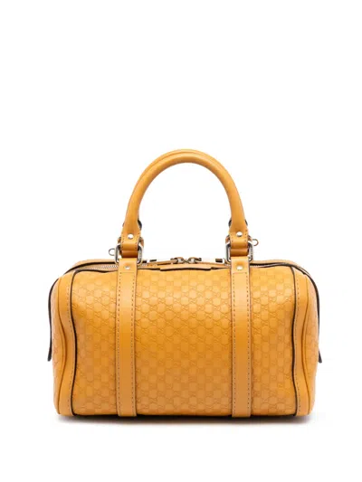 Pre-owned Gucci 2016-2025 Small Microssima Joy Boston Bag Satchel In Yellow
