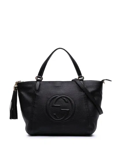Pre-owned Gucci 2016-2025 Small Pebbled Leather Soho Cellarius Satchel