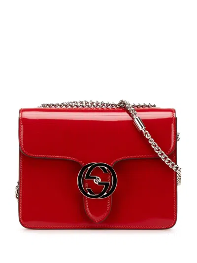 Pre-owned Gucci 2016-2025 Small Polished Calfskin Interlocking G Dollar Crossbody Bag