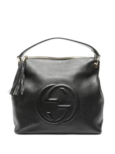 Pre-owned Gucci 2016-2025 Soho Interlocking G Shoulder Bag In Black