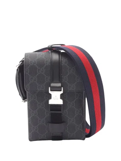 Pre-owned Gucci 2016-2025 Super Mini Gg Supreme Messenger Bag Crossbody Bag In Gray