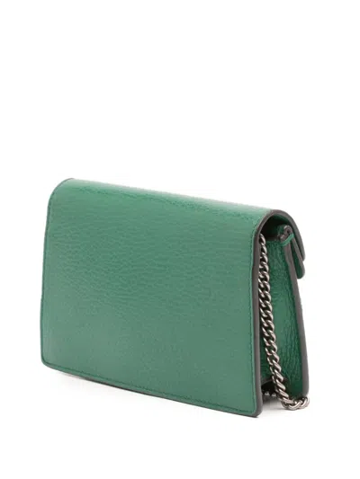 Pre-owned Gucci 2016-2025 Super Mini Leather Dionysus Crossbody Bag In Green