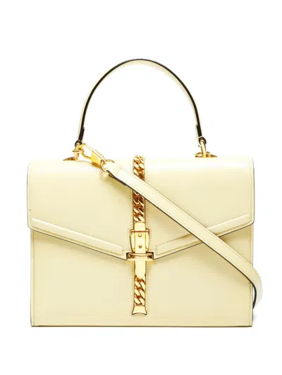Pre-owned Gucci 2016-2025 Sylvie 1969 Chain Tote Bag In Neutral