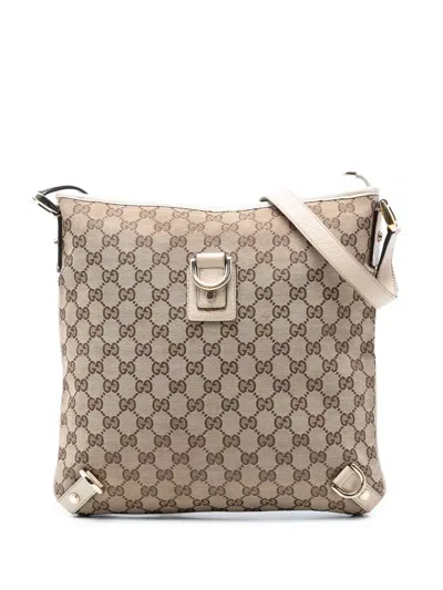 Pre-owned Gucci 2016-2026 Gg Canvas Abbey D Ring Crossbody Bag In Brown