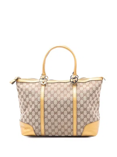 Pre-owned Gucci 2016-2026 Gg Canvas Lovely Tote Bag In Brown