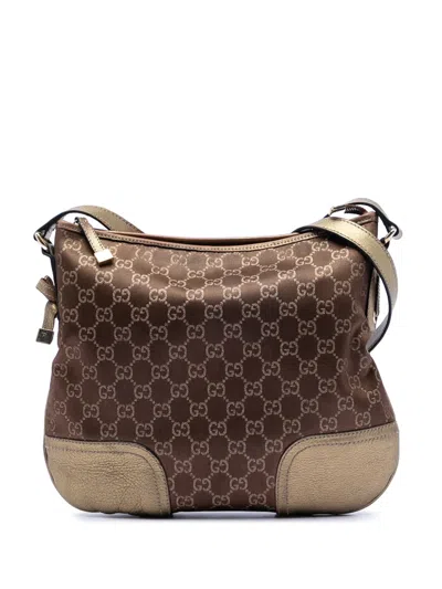 Pre-owned Gucci 2016-2026 Gg Canvas Web Princy Crossbody Bag In Brown