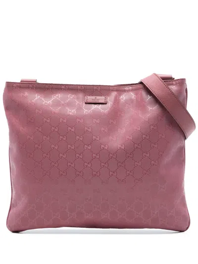 Pre-owned Gucci 2016-2026 Gg Imprime Crossbody Bag In Pink