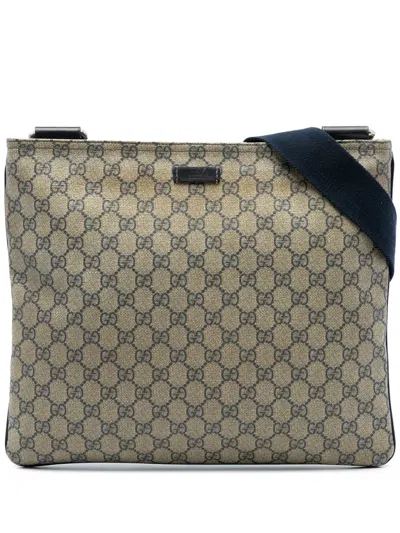 Pre-owned Gucci 2016-2026 Gg Supreme Crossbody Bag In Brown