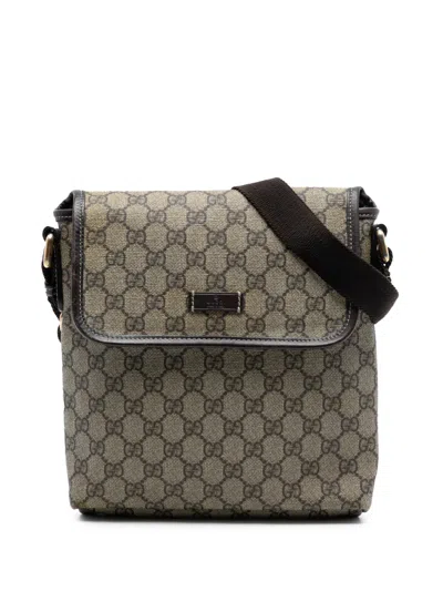 Pre-owned Gucci 2016-2026 Gg Supreme Crossbody Bag In Brown