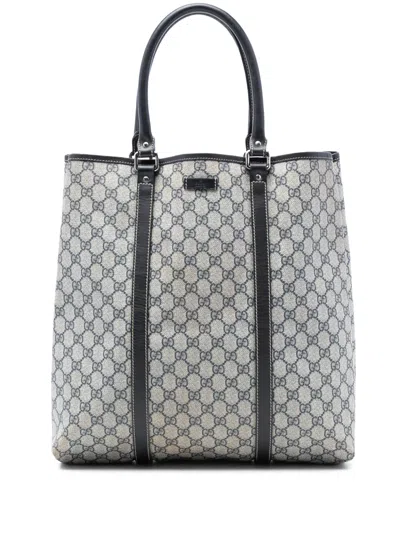 Pre-owned Gucci 2016-2026 Gg Supreme Joy Vertical Tote Bag In Brown