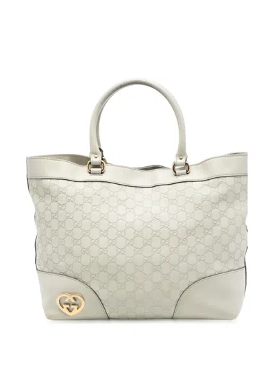 Pre-owned Gucci 2016-2026 Ssima Lovely Tote Bag In White