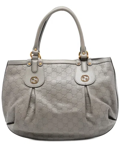 Pre-owned Gucci 2016-2026 Ssima Scarlett Tote Bag In Gray
