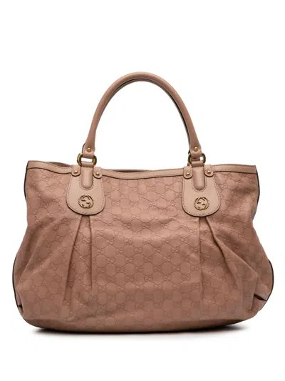Pre-owned Gucci 2016-2026 Large Ssima Scarlett Tote Bag In Pink