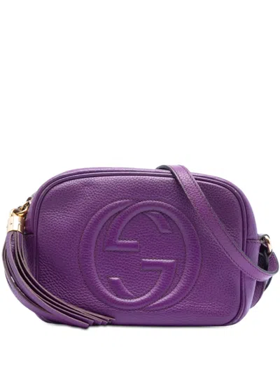 Pre-owned Gucci 2016-2026 Leather Soho Disco Crossbody Bag In Purple
