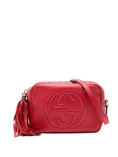 Pre-owned Gucci 2016-2026 Leather Soho Disco Crossbody Bag In Red